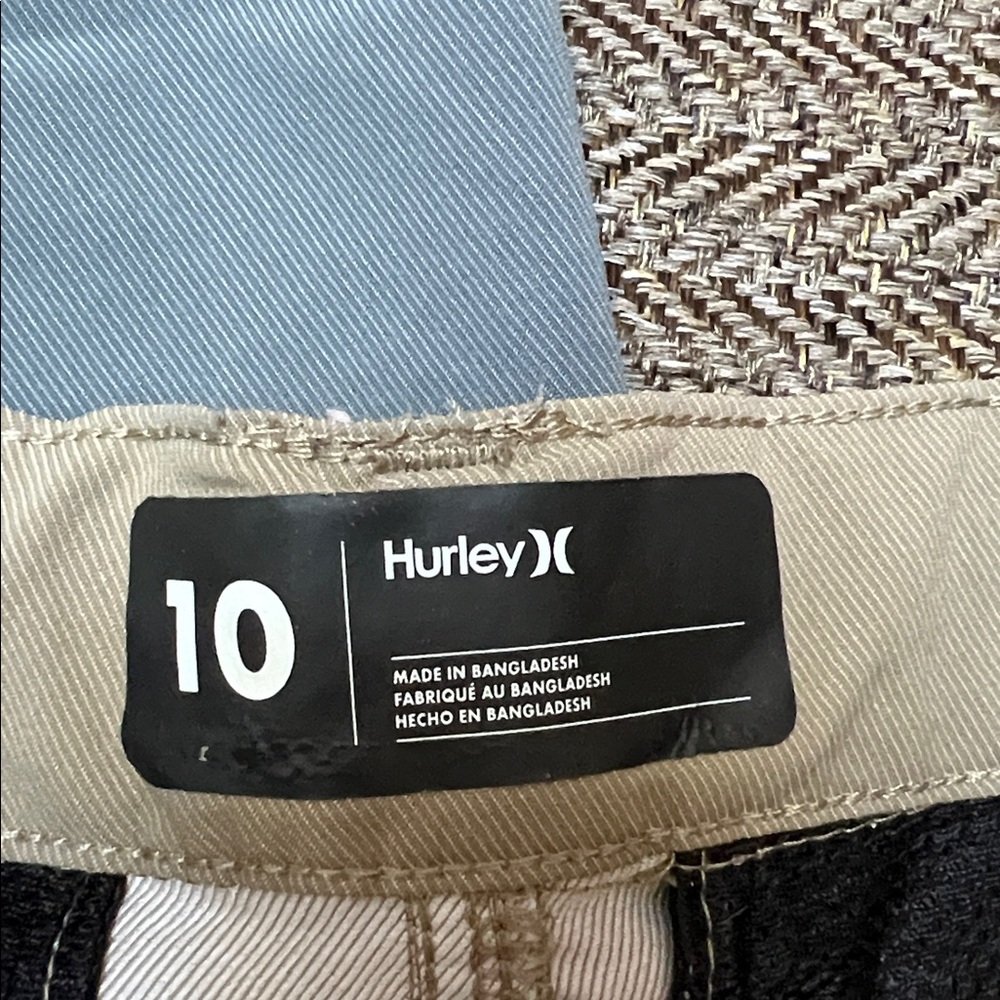 Hurley Boys Flat Front Shorts - Blue and Tan - Picture 3 of 6